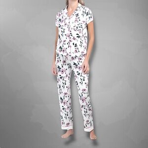 SS Floral notch pajamas set M new